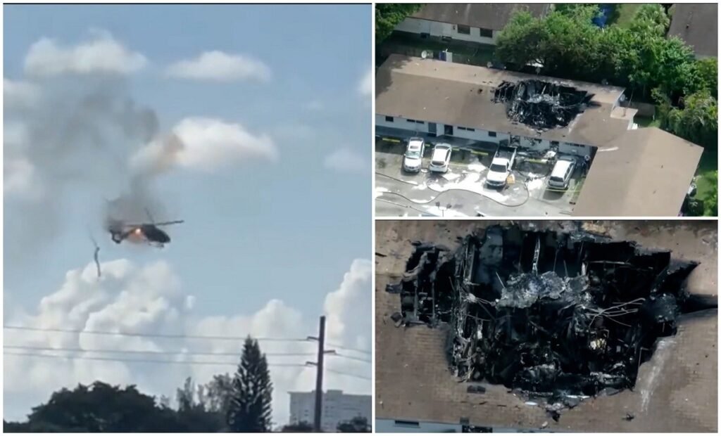 Accident la Miami! Un elicopter de salvare s-a prăbușit peste o zonă locuită!