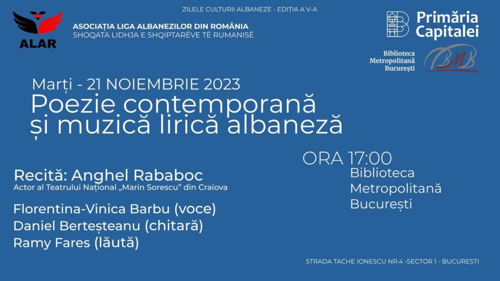 Zilele Culturii Albaneze, ediția a V-a, eveniment pe 21 noiembrie! Vezi programul!