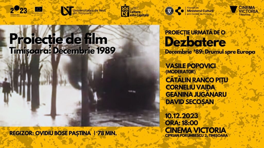 Proiecția filmului „Timișoara: Decembrie 1989” pe 10 decembrie!