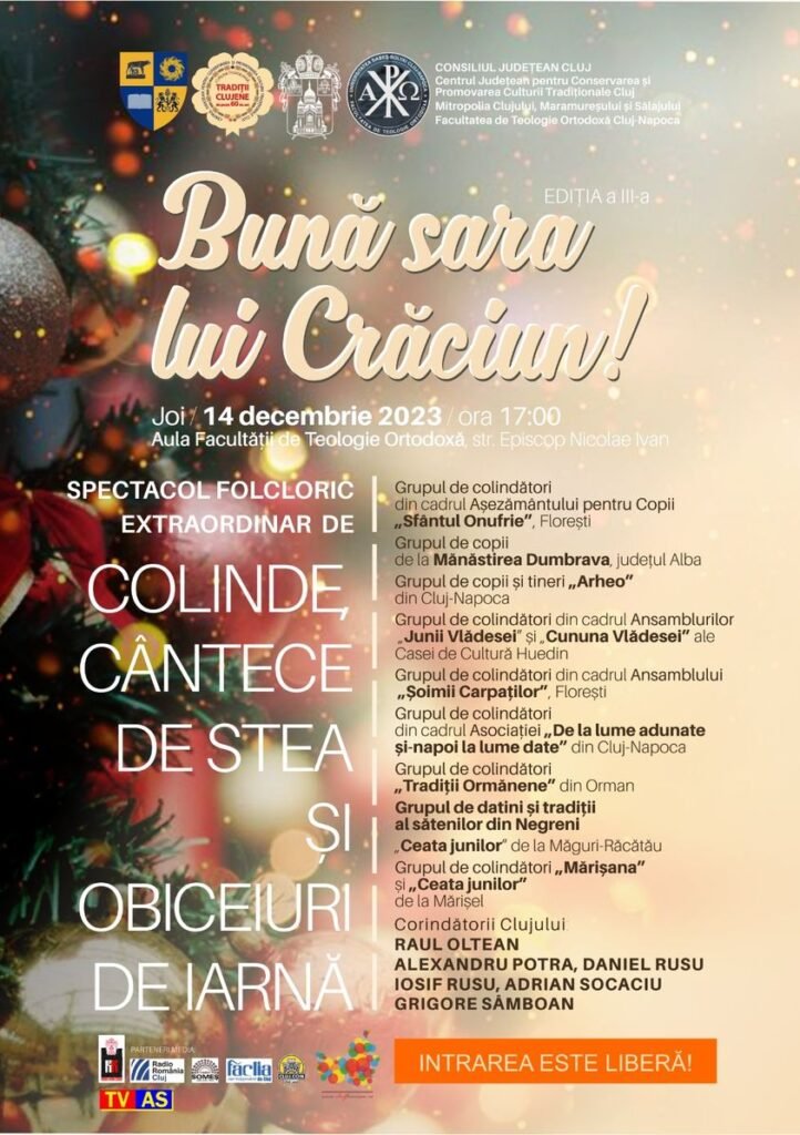 „Bună sara lui Crăciun!”, concert pe 14 decembrie la Cluj! Vezi programul!