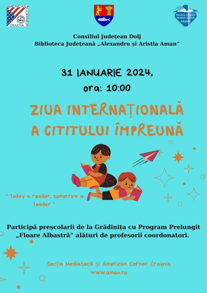 Ziua Cititului Împreună la Biblioteca Aman din Craiova pe 31 ianuarie! Vezi programul!