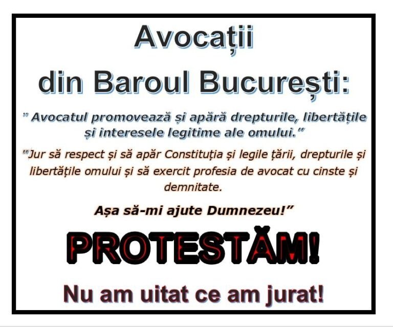 Avocații din București protestează! Există o petiție on-line!