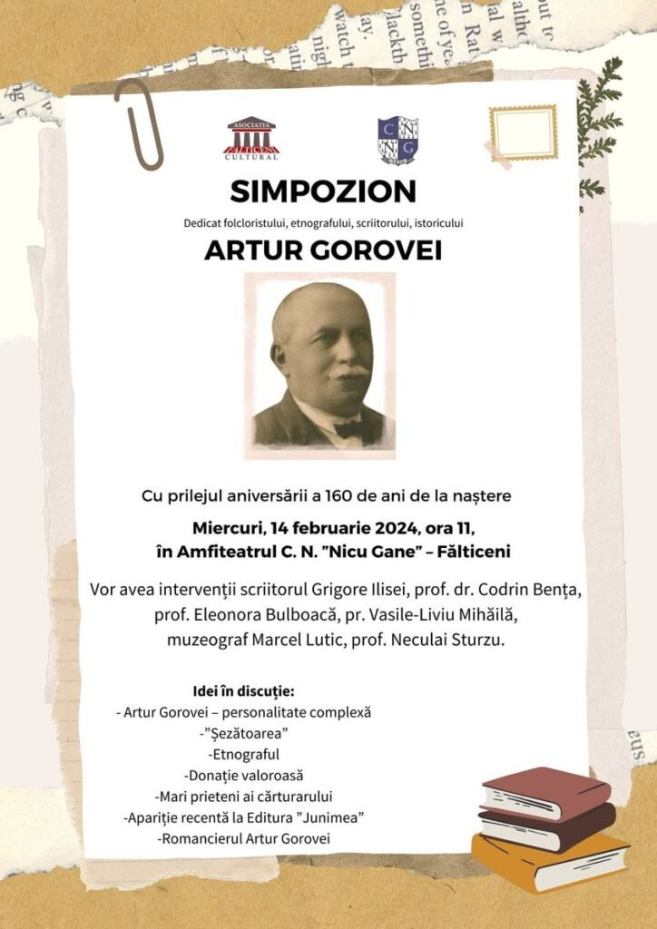 Intelectualul Artur Gorovei, celebrat pe 14 februarie la Fălticeni