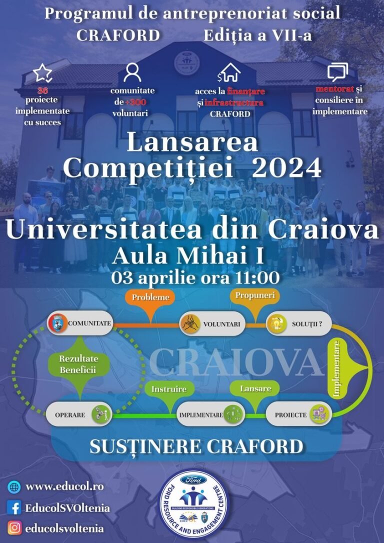 Nou proiect CRAFORD! Vezi programul!