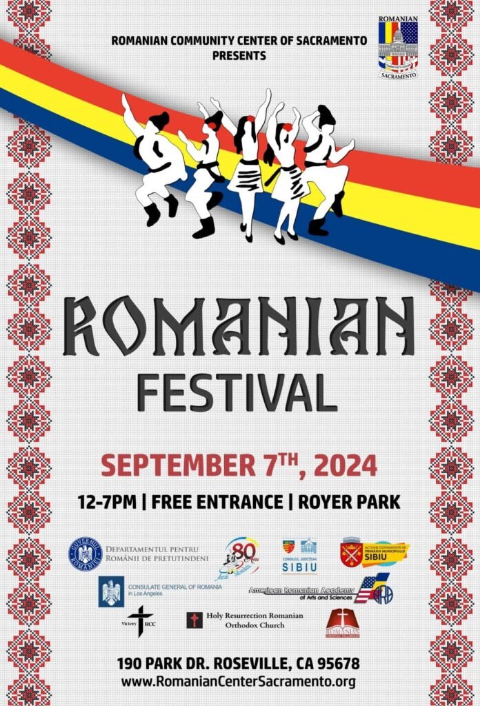 Romanian Community Center of Sacramento anunță Romanian Festival pe 7 setembrie 2024!