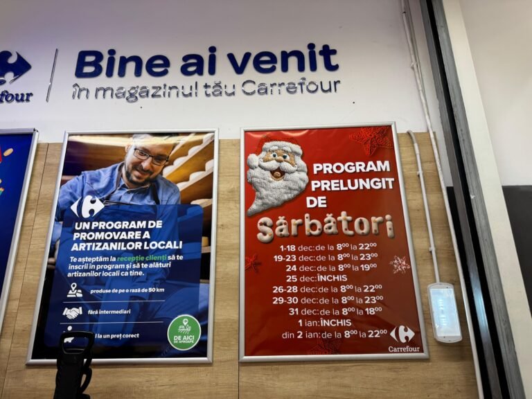 Program special de Sărbători 2025–2026 la Carrefour și Ploiești Shopping City. Iată orele de funcționare pentru perioada Decembrie 2025-Ianuarie 2026